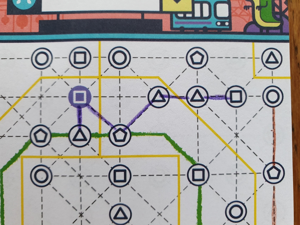 Auszug aus dem Spielplan bei laufender Partie