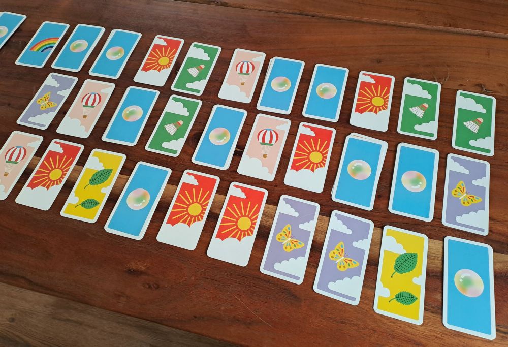 Kartenauslage zum Spielende.