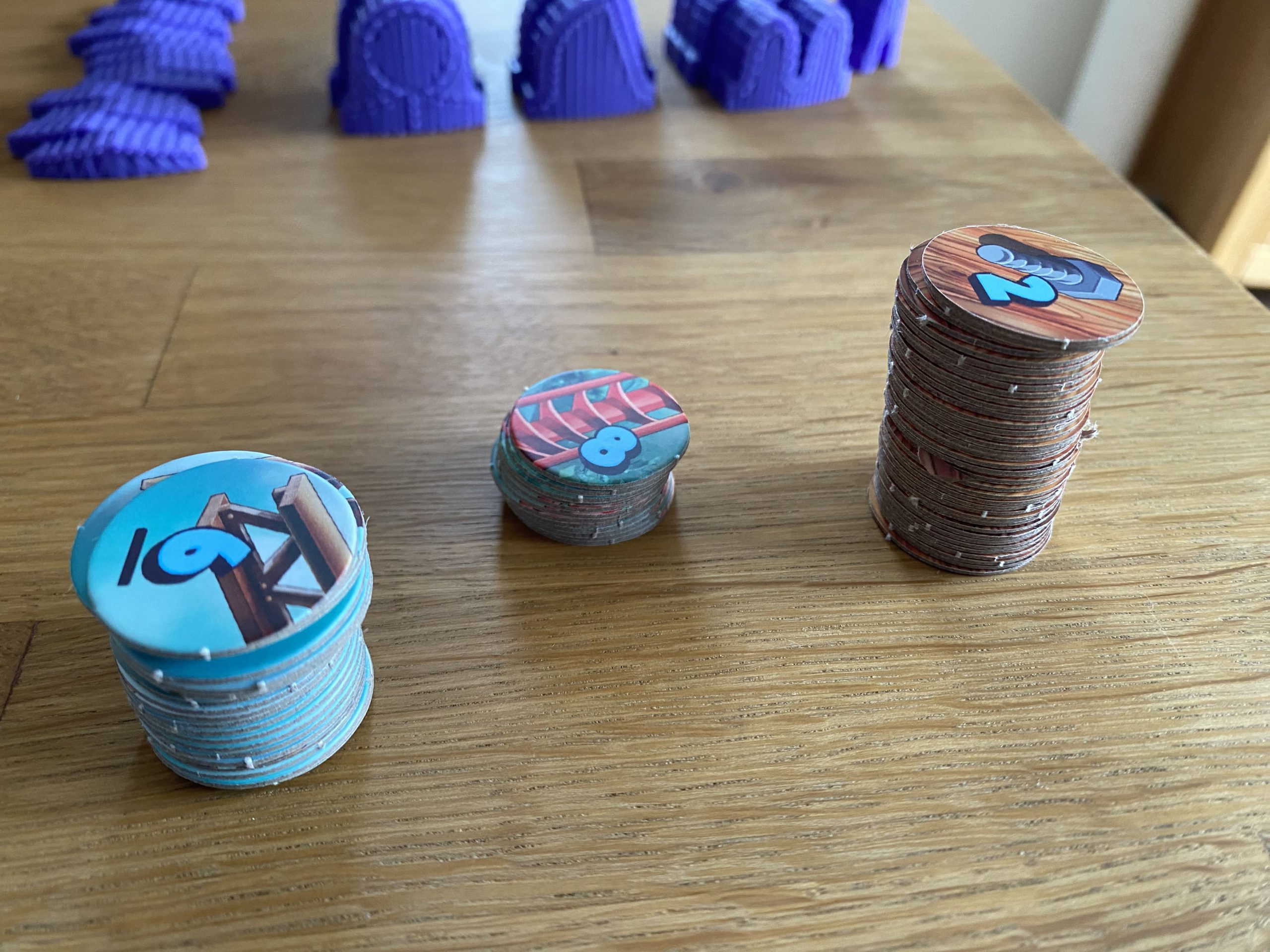 Zu sehen sind die Materialien, die als Baubestandteile im Spiel Speed Wagon dienen.