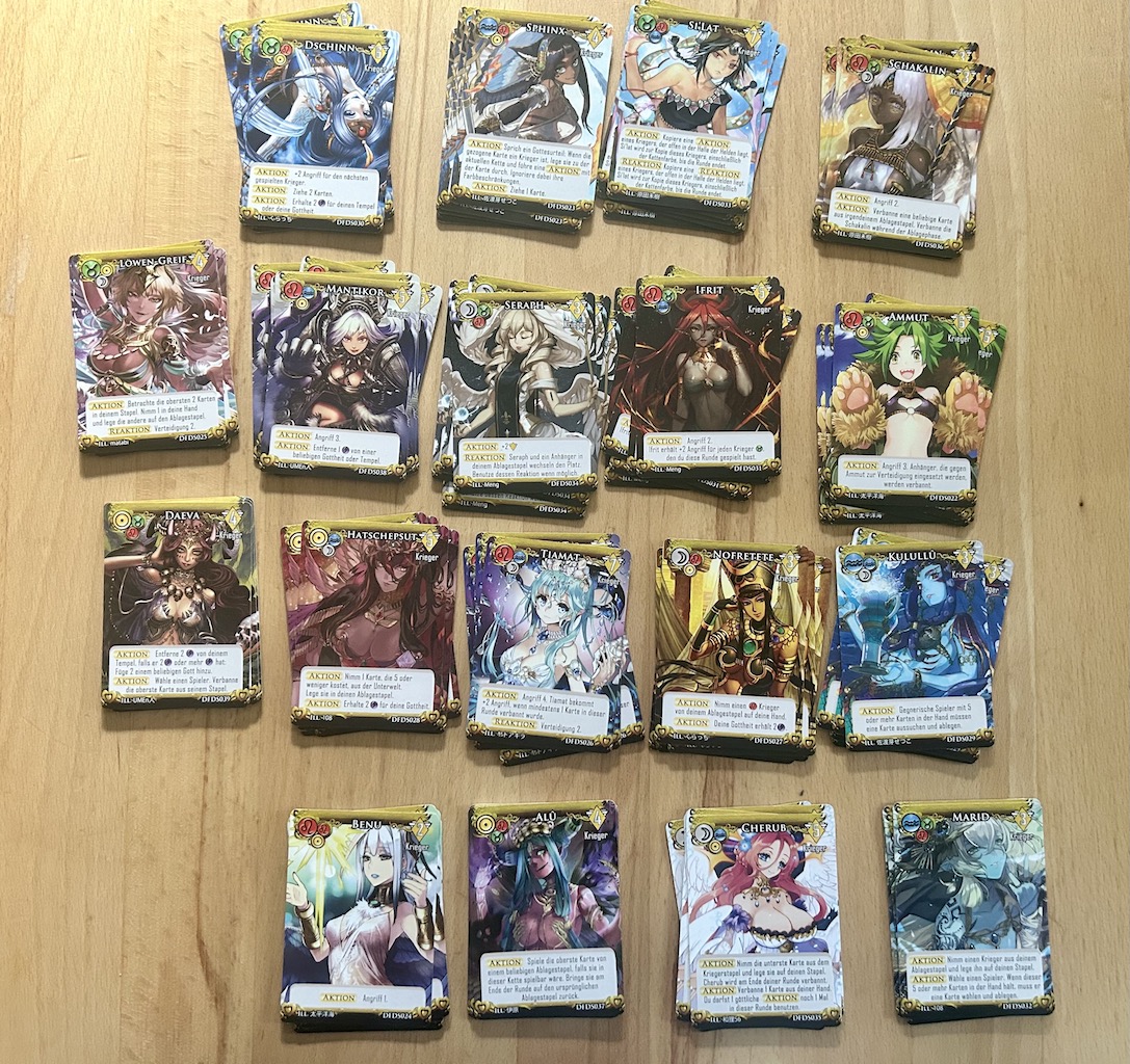 Alle Krieger Karten des Spieles