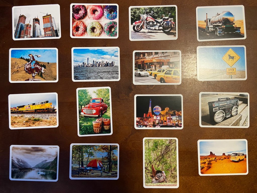 Zu sehen sind Bildkarten, die alle Motive aus den USA zeigen.