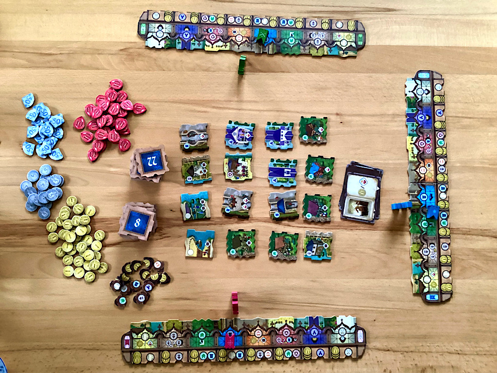 Der Aufbau für drei Personen