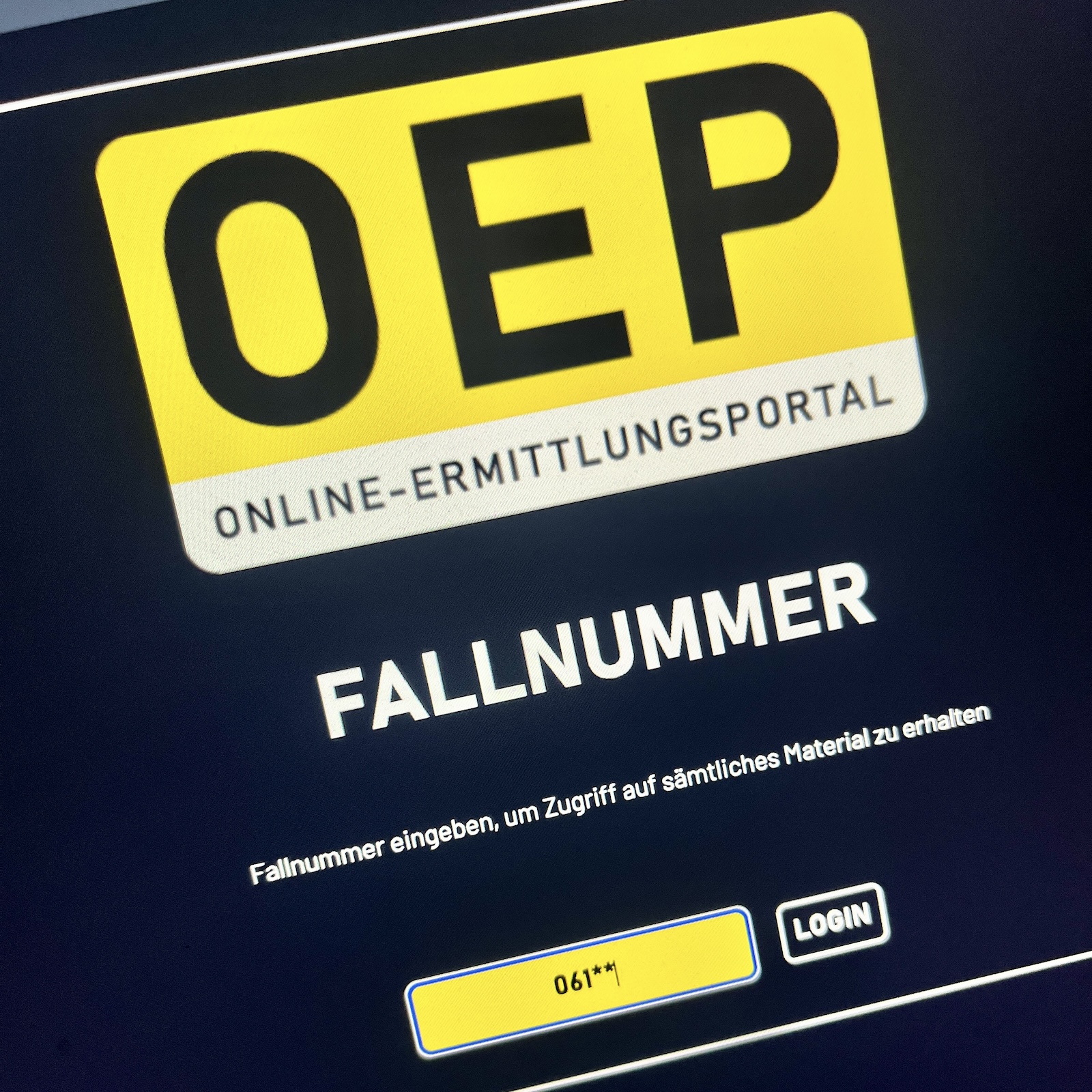 Internetportal OEP Screen 