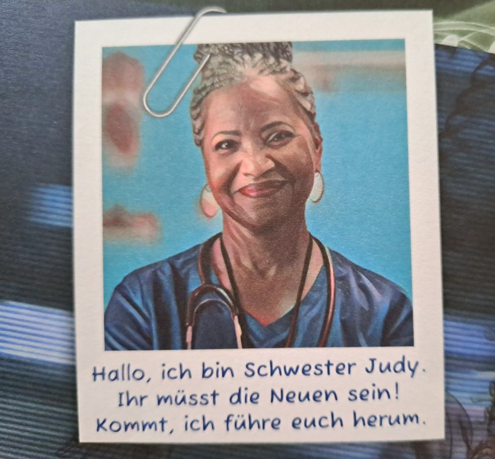 Gezeigt wird ein Bild von Schwester Judy. Sie leitet das Tutorial.
