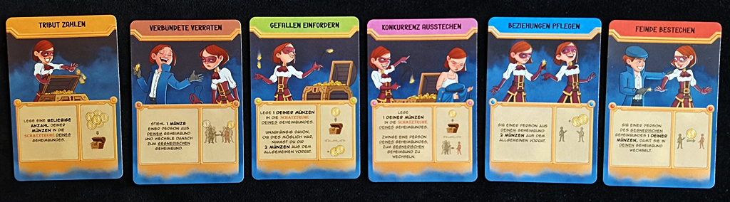 Sie sechs unterschiedlichen Karten