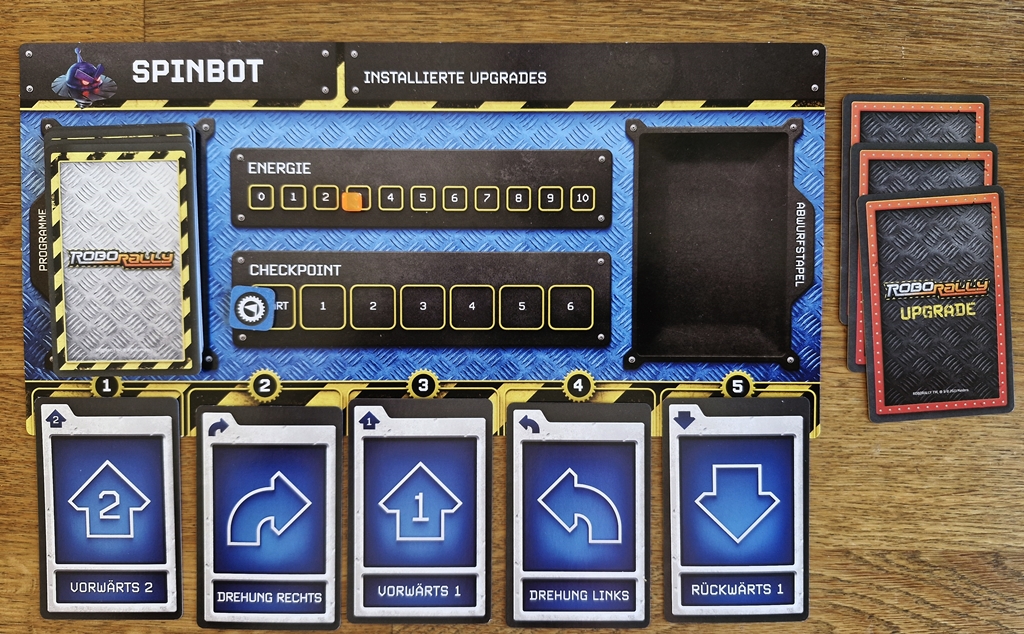 Tableau mit Programmierkarten als Beispiele