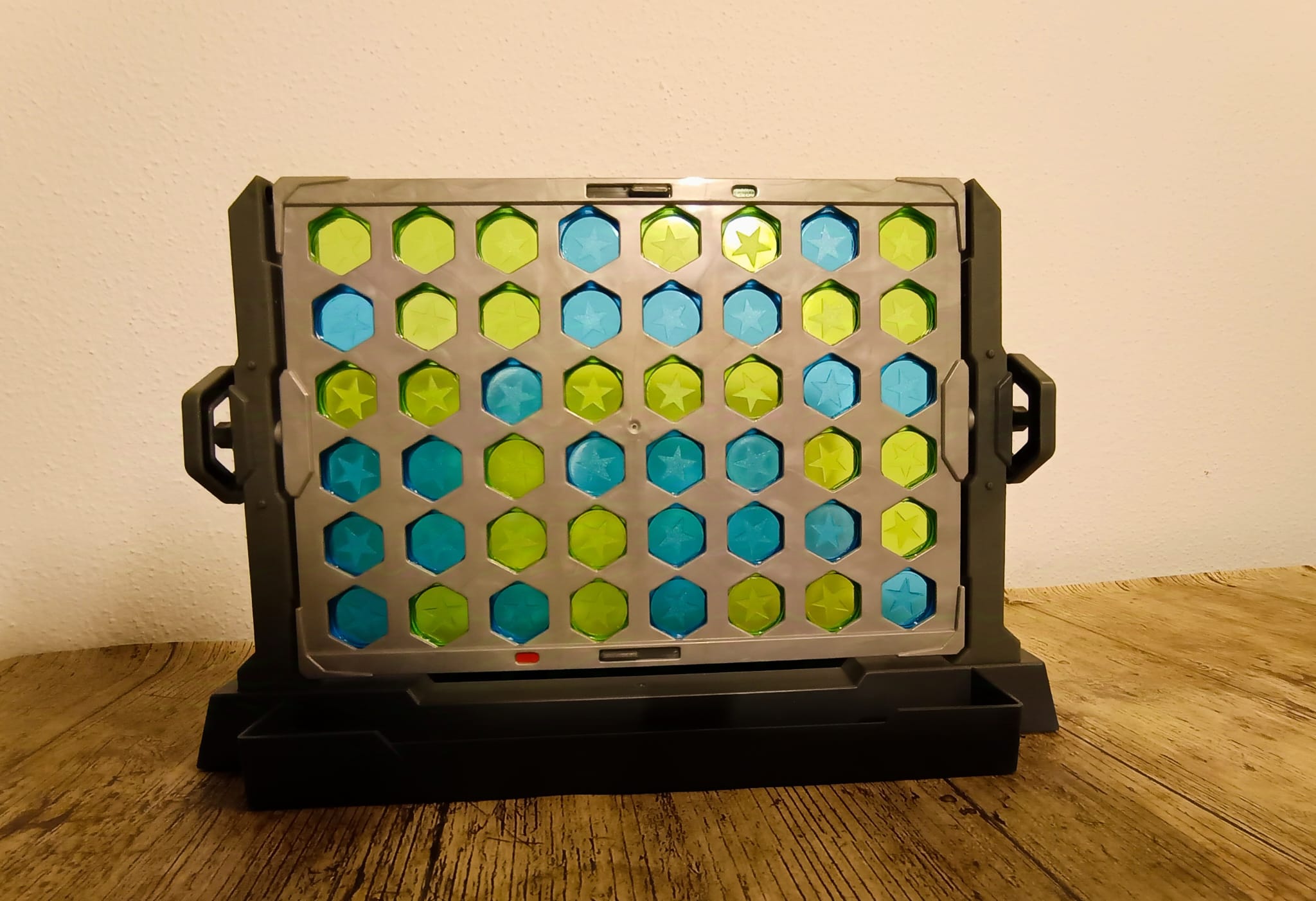 Die Scheiben kann man nicht immer gut zwischen grün und blau unterscheiden. 