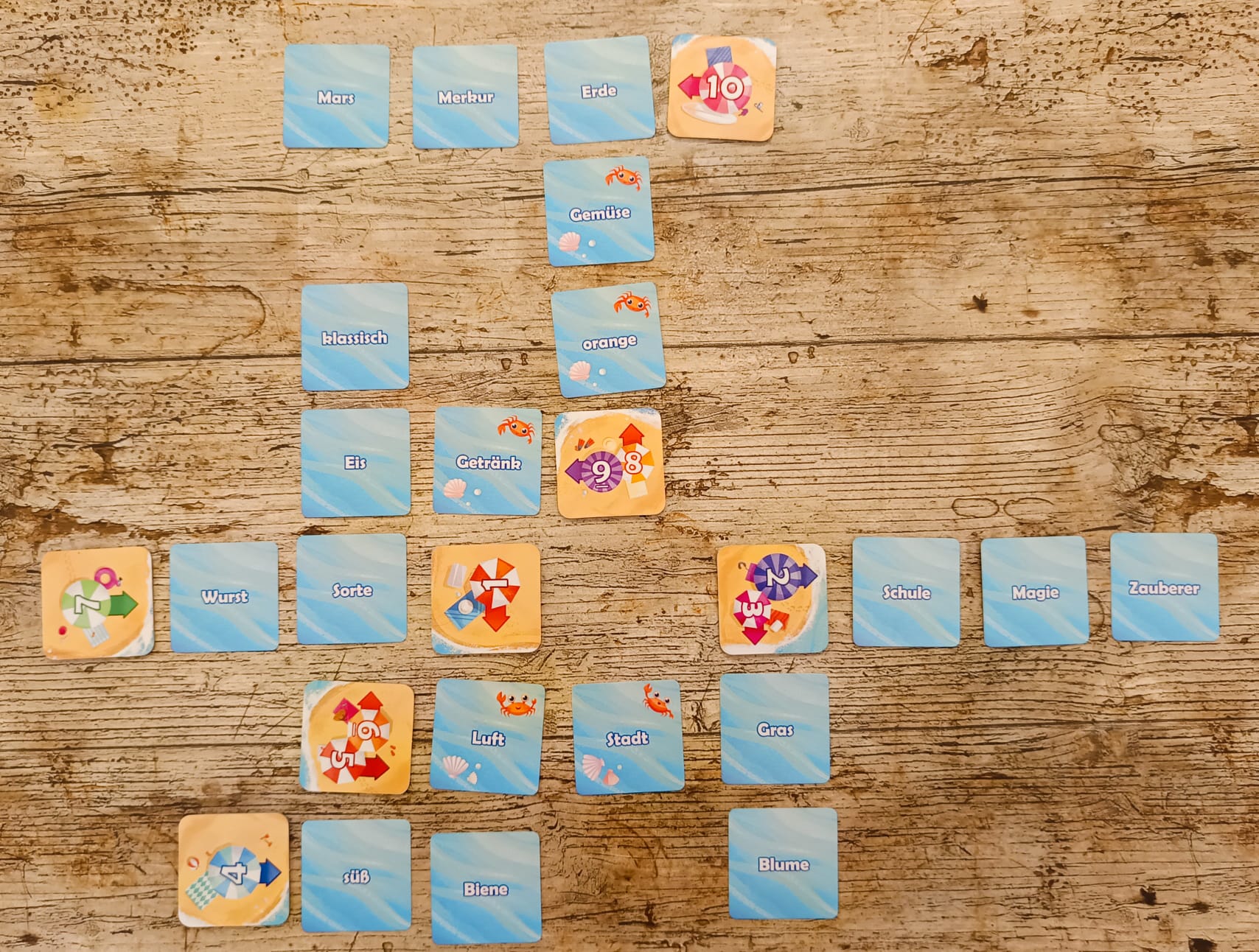 Wurden alle 10 Pfeilplättchen bedient, kann die 2. Phase beginnen. 