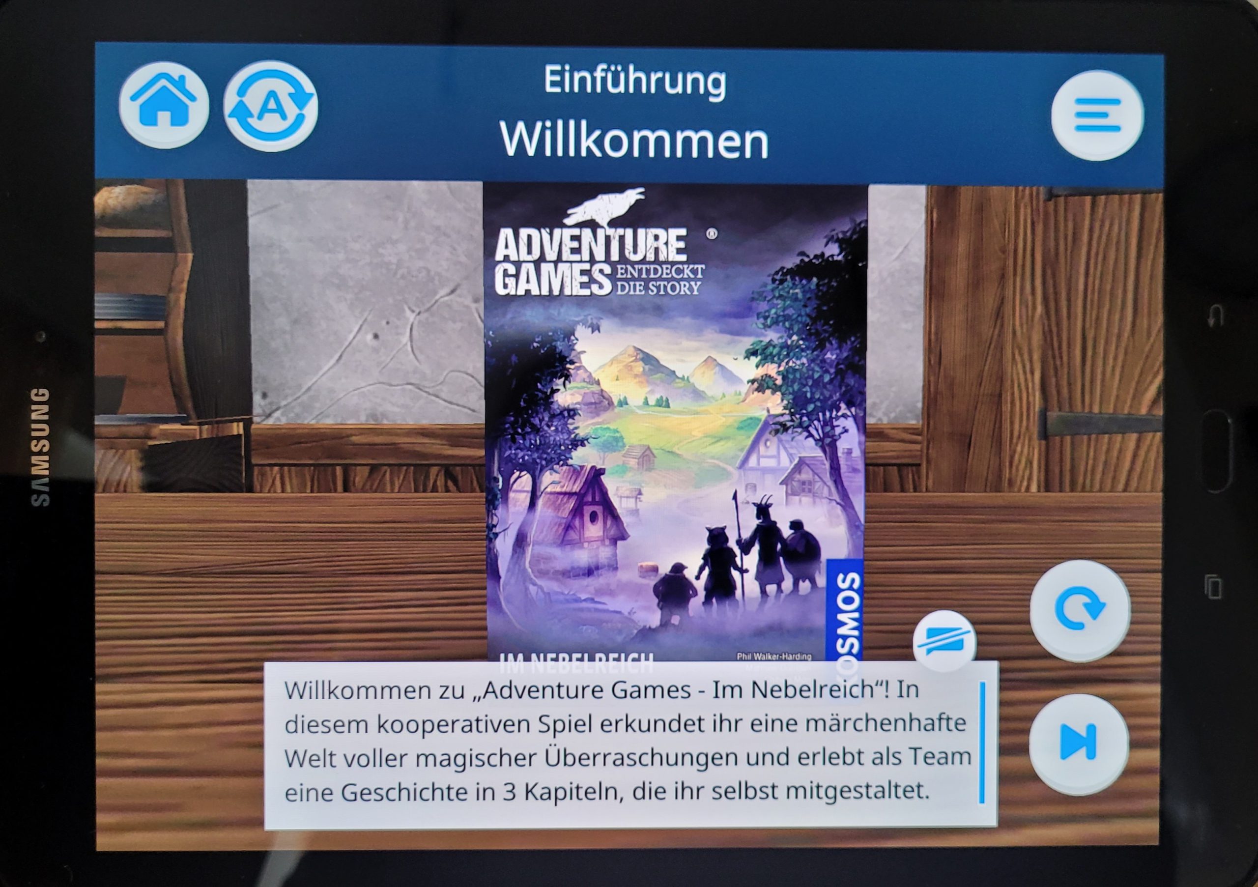 Gezeigt wir ein Screenshot aus der App, während des Spiels.