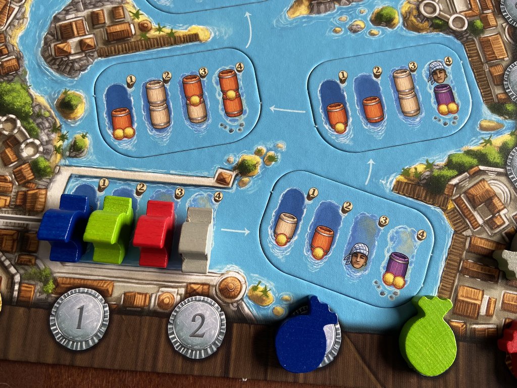 Teil des Spielplans mit Starthafen