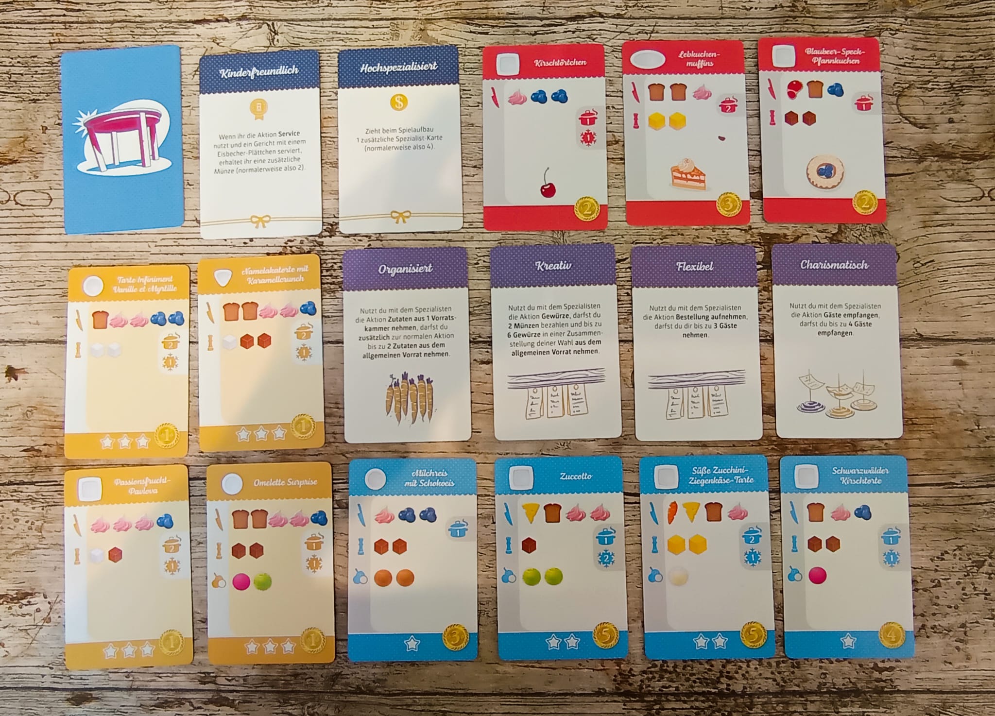 Mit den neuen Karten sollen wir für die Gäste Desserts zaubern.