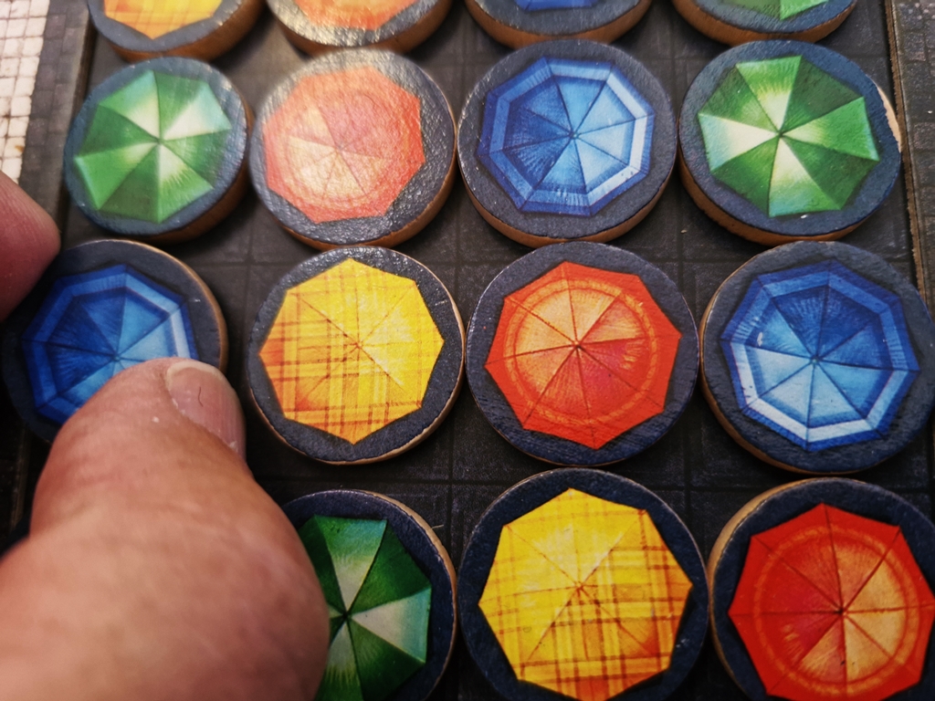 Nahaufnahme eines Tableaus vor dem Verschieben