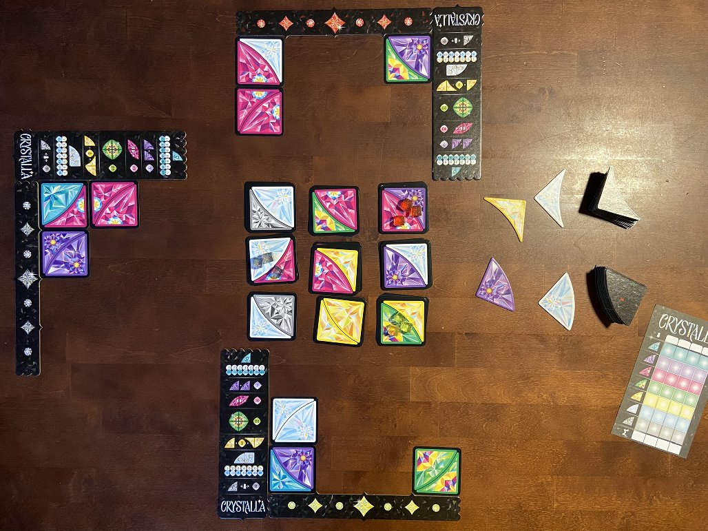 Spielaufbau für 3 Personen.