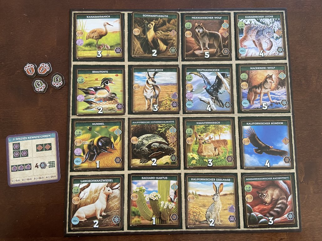 Das vollständig belegte Spieltableau am Spielende.