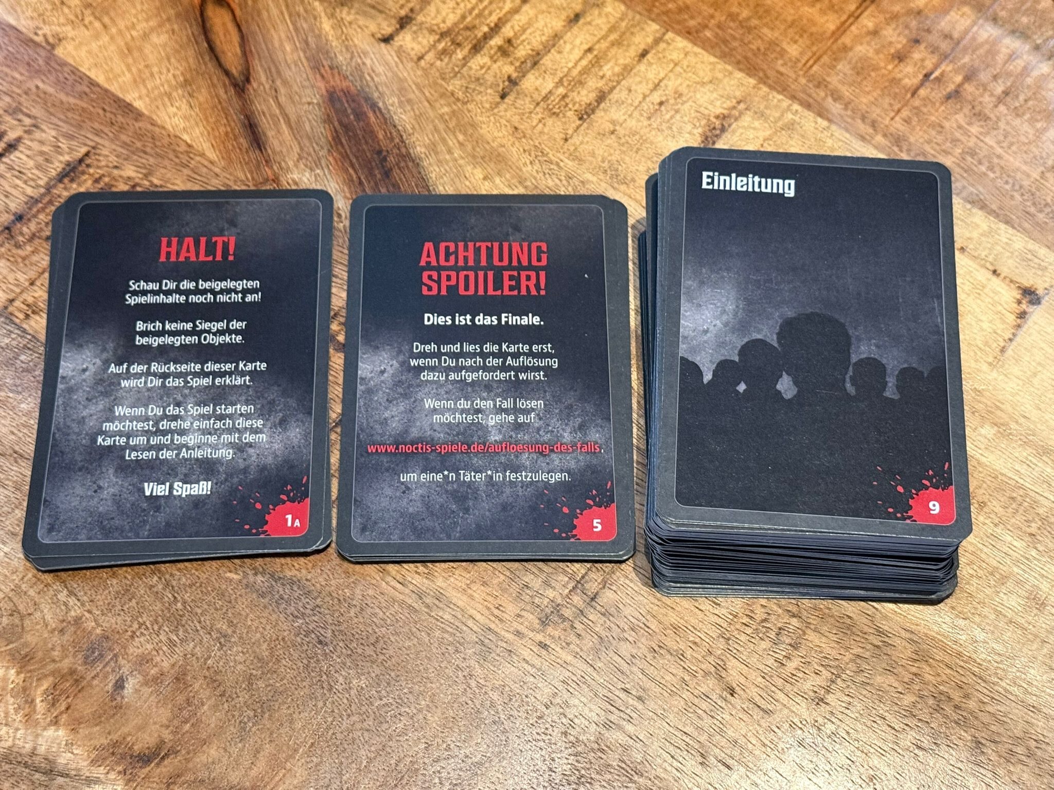Karten mit Spielanweisungen