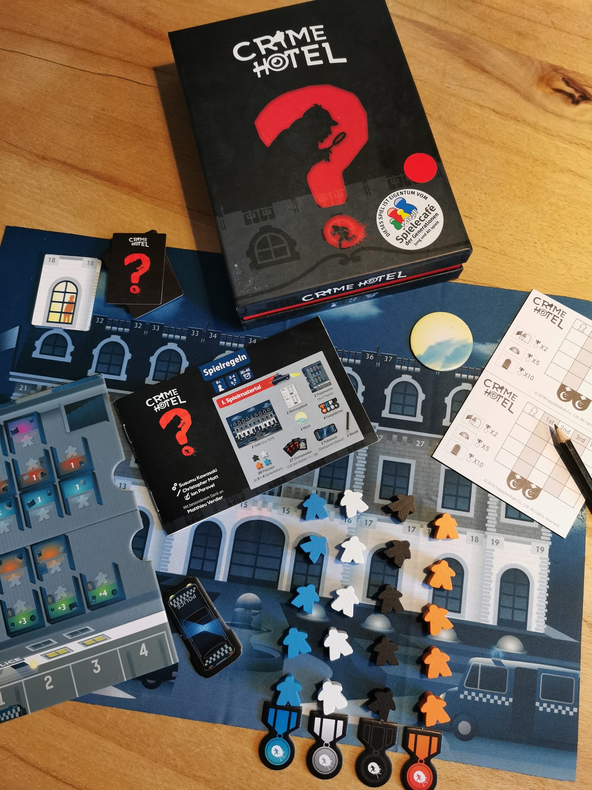 Crime Hotel Spielmaterial