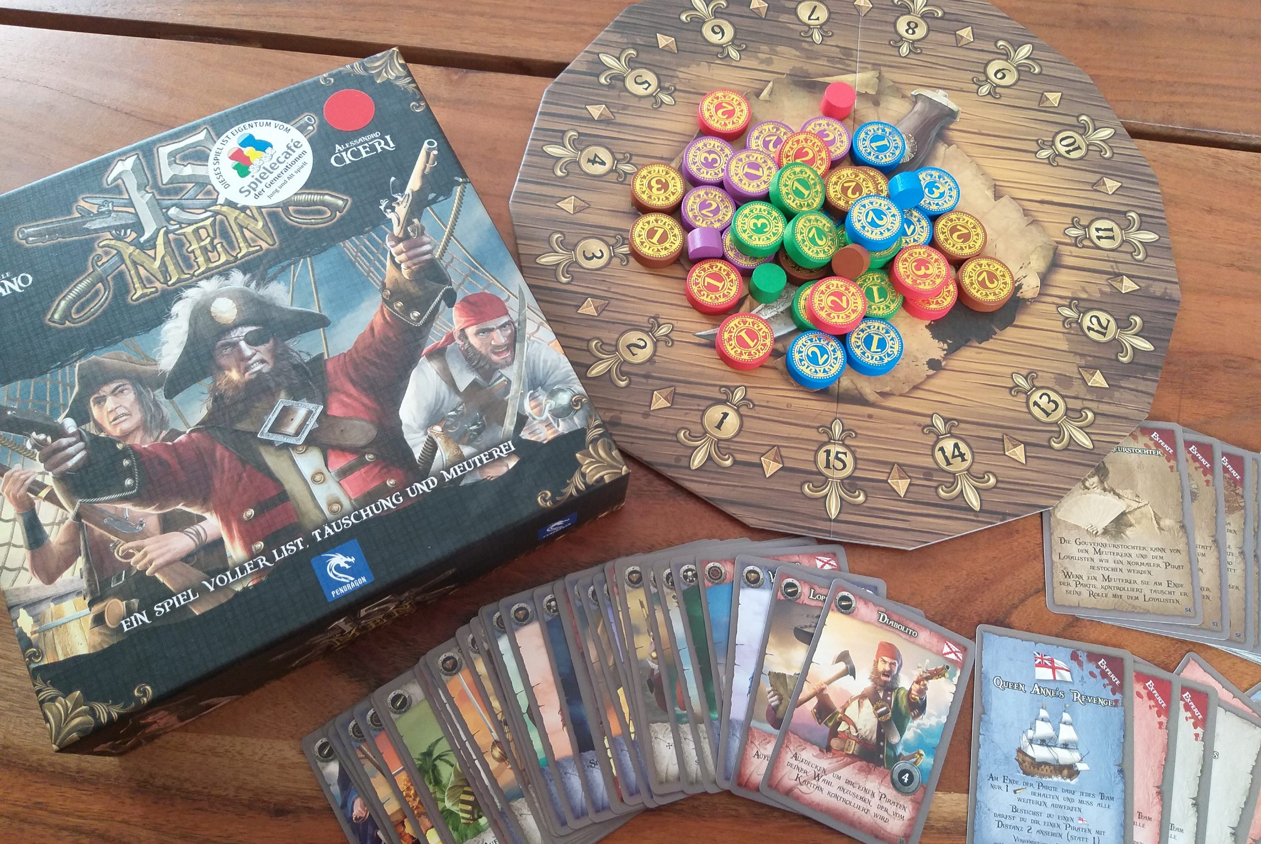 Das schöne Spielmaterial von 15 Men