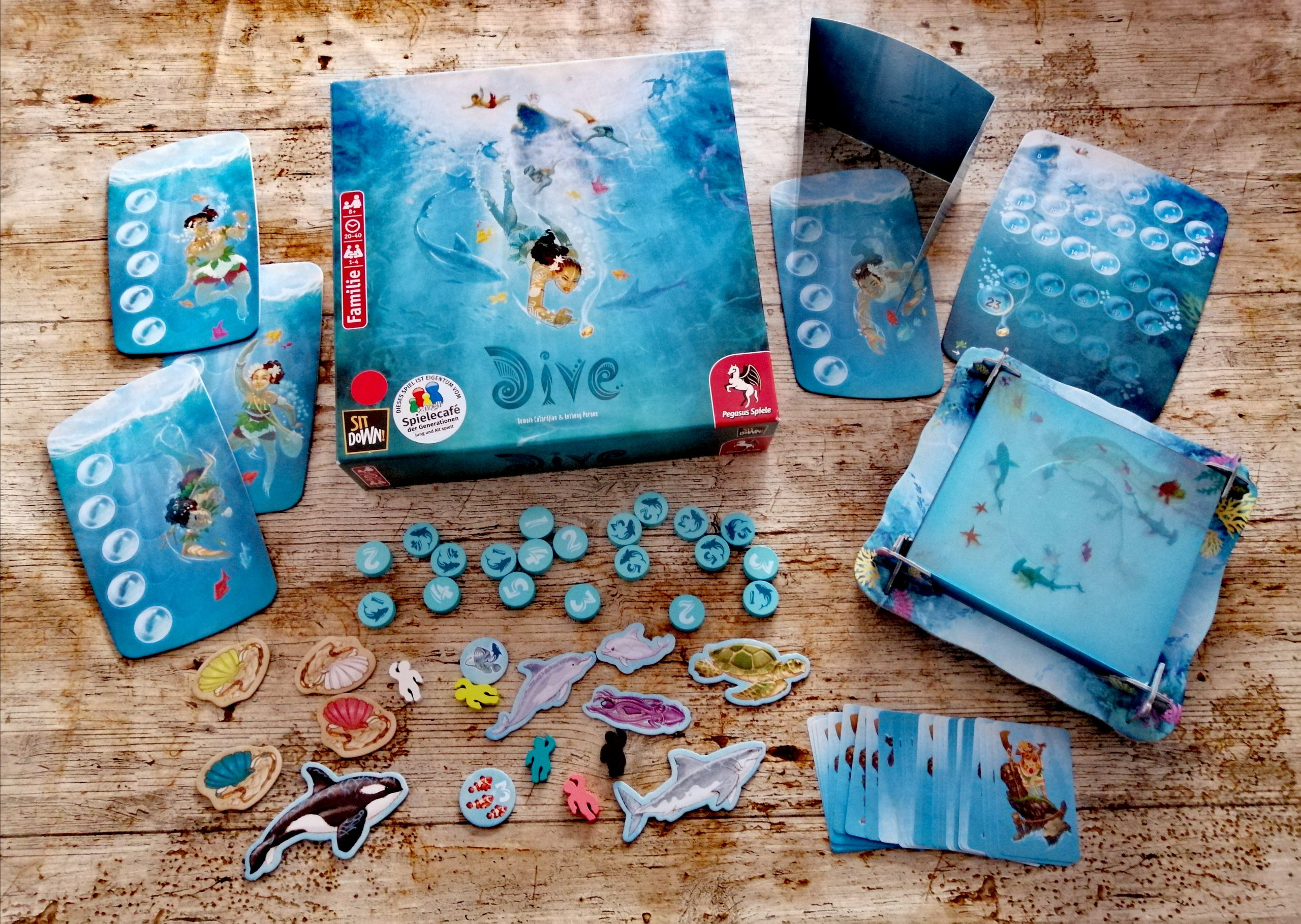 Spieleschachtel mit Inhalt