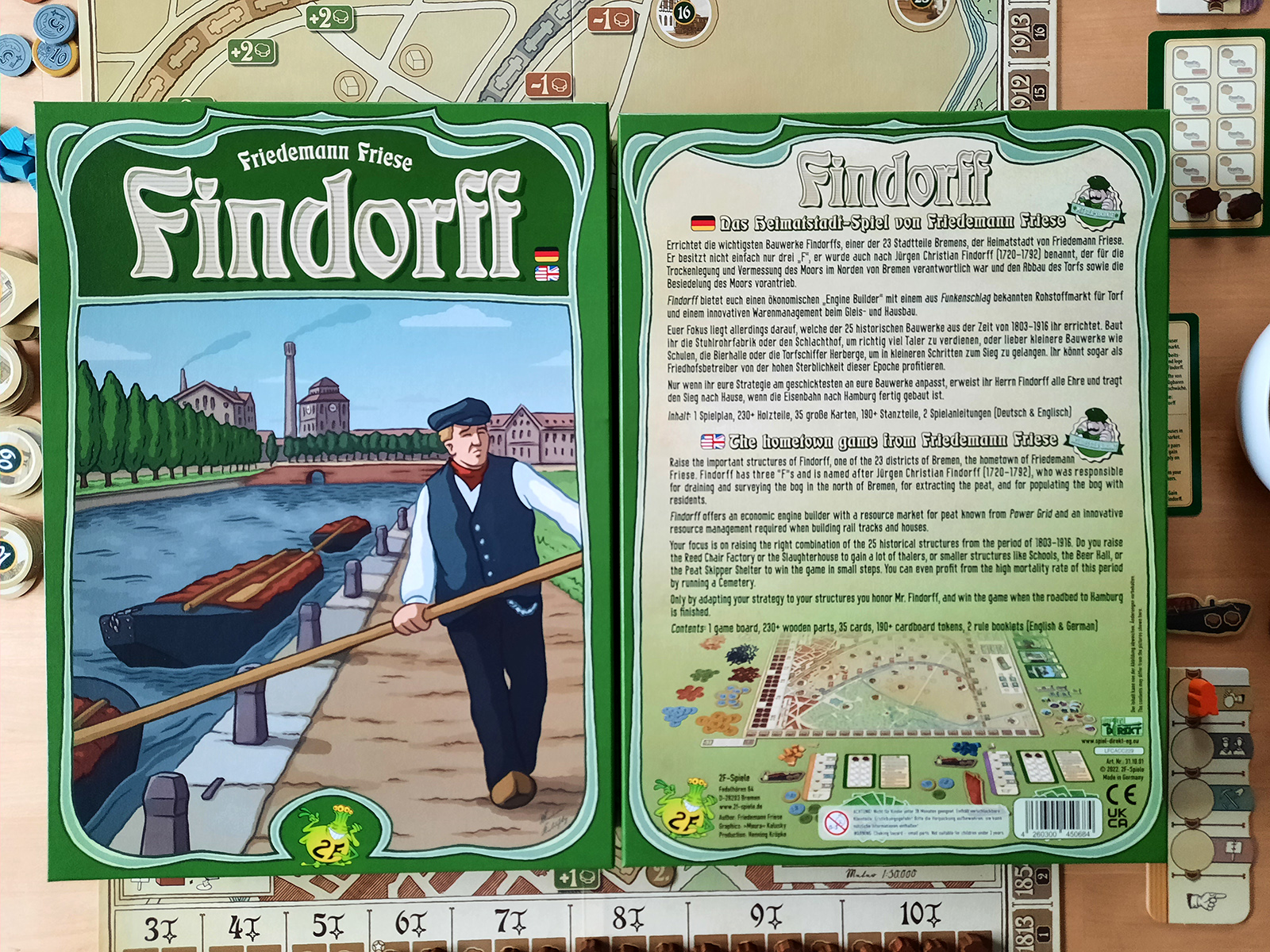 Spielbox mit Rückseite von Findorff