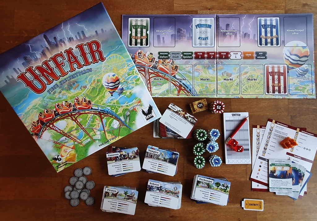 Spielkarton und Inhalt