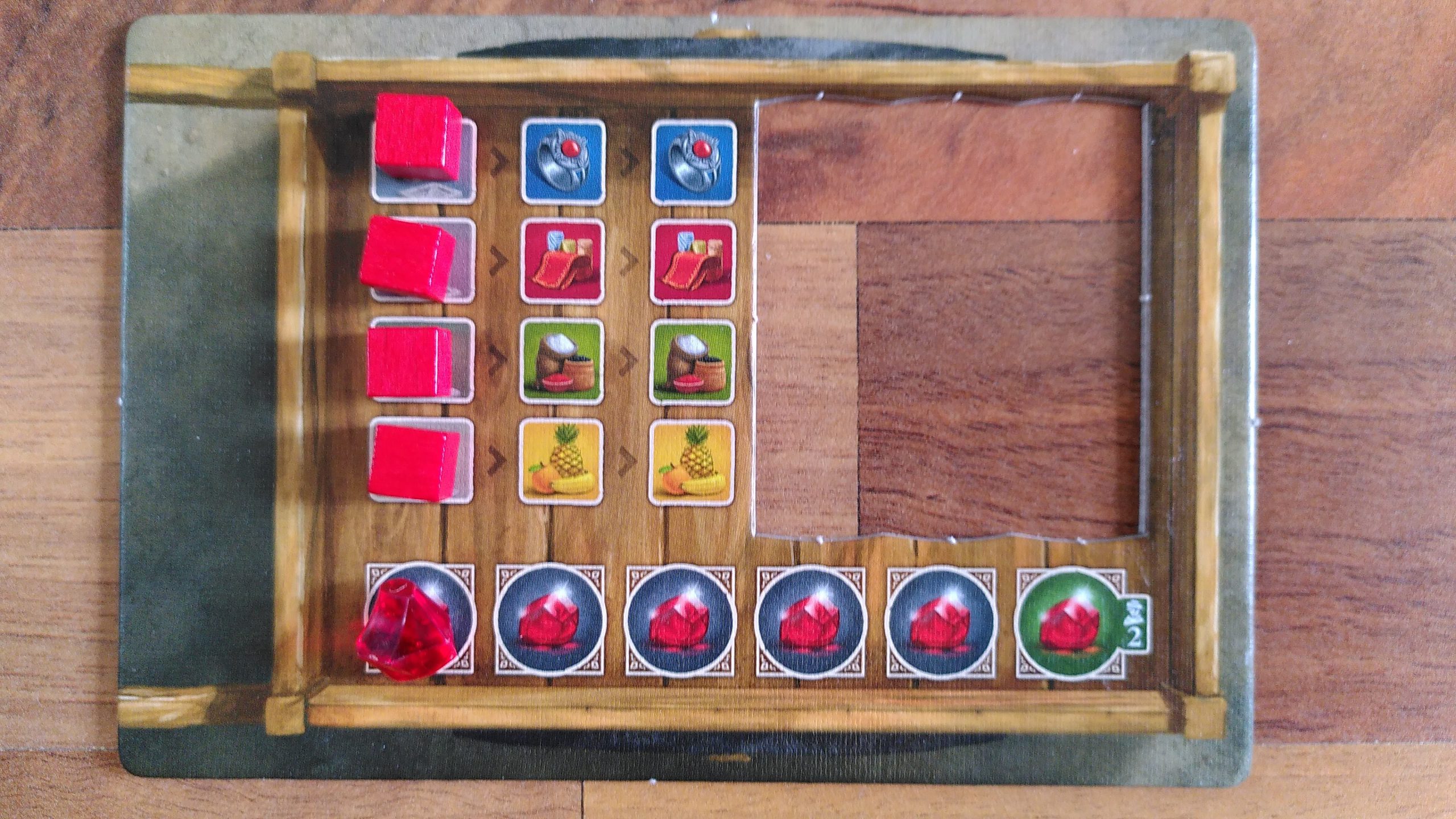 Tableu des roten Kaufmanns ohne Karrenplättchen, mit 1 Rubin