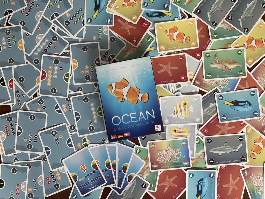 Schachtel und Karten des Spiels Ocean Great Barrier Reef