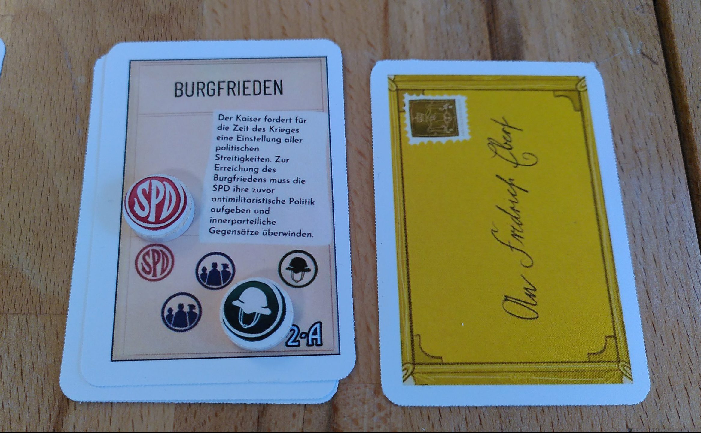 Einen Teil der Marker für den "Burgfrieden" haben wir schon erhalten und zugeordnet.