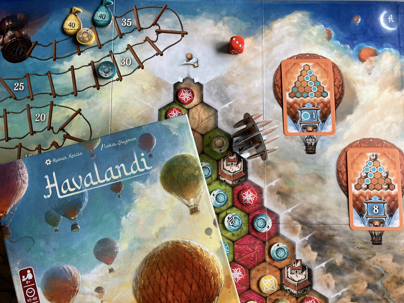 Auf der Abbildung einer Strickleiter in der Luft werden die Siegpunkte abgetragen - schön anzuschauen!