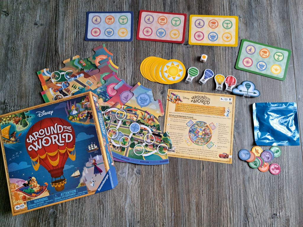 Spielmaterial und Spielkarton