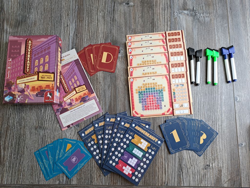 Spielmaterial und Spielkarton