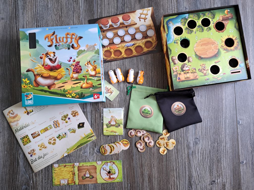 Spielmaterial und Spielkarton