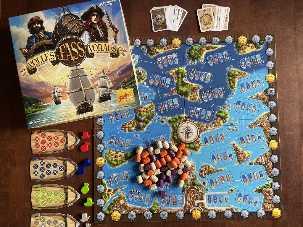 Schachtel, Spielplan und Material des Spiels